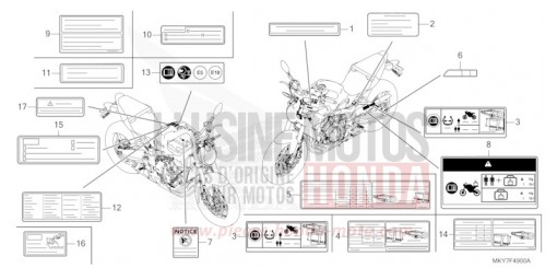 CAUTION LABEL (CB650RA/CB650RAC) CB650RACT de 2026